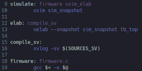 Vivado Xsim Makefile example