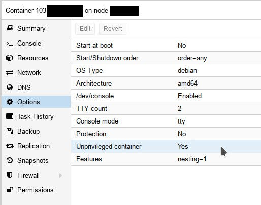 Proxmox unprivileged container www.itsembedded.com